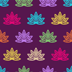Lotus seamless pattern. Floral background. Oriental ornament. Vector colorful background.