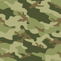 Fototapeta premium Camouflage military seamless vector green pattern for clothing, fabric prints. modern.