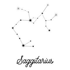 Zodiac sign in the form of a constellation in the sky. Stars and lines