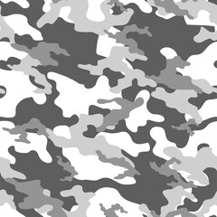 Camouflage grey seamless pattern.Military design. Print on fabric on clothing. Vector