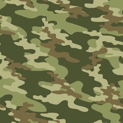 green Camouflage seamless pattern.Military design. Print on fabric on clothing. Vector