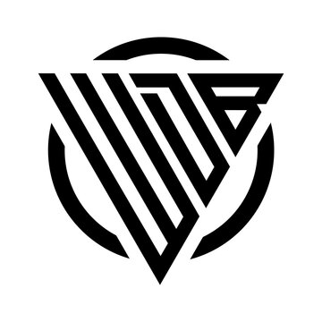 Initial letter WDB triangle monogram cool simple modern logo concept 