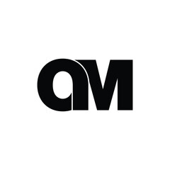 Letter OM simple logo design vector