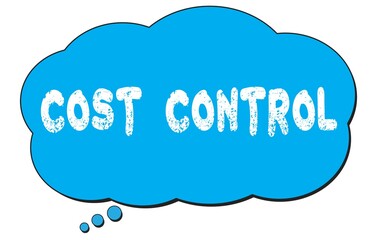 COST  CONTROL text written on a blue thought bubble.