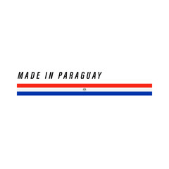 Made in Paraguay, badge or label with flag isolated
