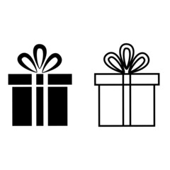 Gift icon vector set. present illustration sign collection. birthday symbol. sale logo.