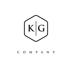 initial KG logo design vector