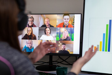 Man on video conference at home