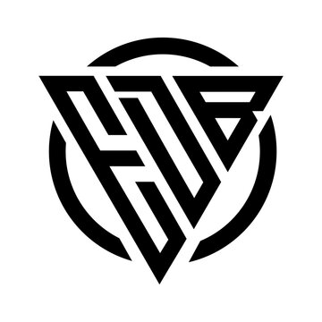 Initial letter EDB triangle monogram cool simple modern logo concept 