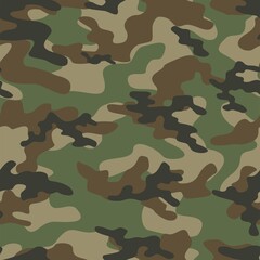 Fototapeta premium Abstract seamless military camo texture for print. Forest background. Vector