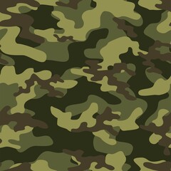 Abstract camouflage seamless pattern for textiles. Army background. Modern design.green