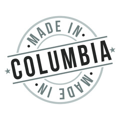 Made in Columbia Stamp Logo Icon Symbol Design. Seal National Product Badge vector.