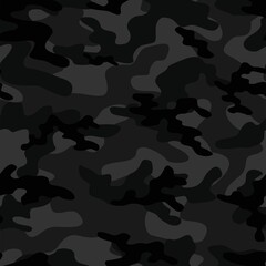 Fototapeta premium dark Abstract seamless camouflage pattern for printing clothes, fabrics. Army background. Vector design.