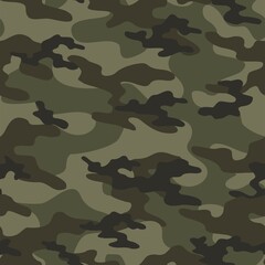 Fototapeta premium Abstract camouflage seamless pattern for textiles. Army background. Modern design.