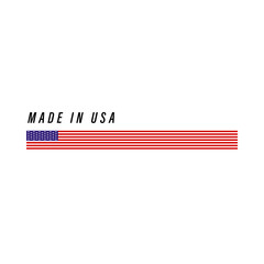 Obraz premium Made in USA, badge or label with flag isolated