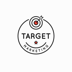 Target marketing rounded linear goal logo on white