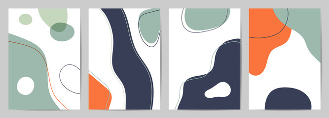 Abstract wall arts vector. Trendy set, Modern Poster Art. Design for wall framed prints, canvas poster, artwork as postcard or brochure.Vector illustration.