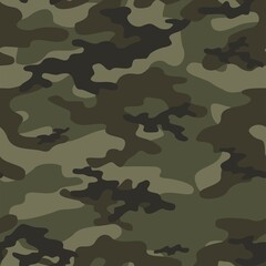 Fototapeta premium Camouflage modern pattern seamless element for printing clothes, fabrics. Vector. Hunting and fishing.