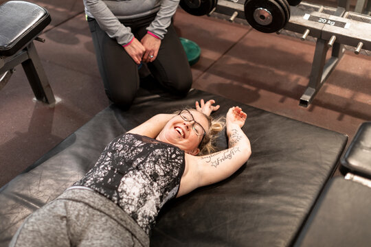 Woman training in gym