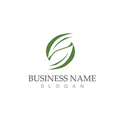 Logos of green Tree leaf ecology