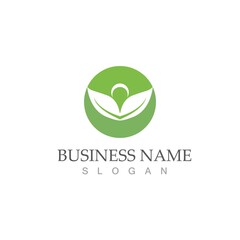 Logos of green Tree leaf ecology