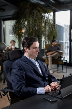 Businessman using digital tablet