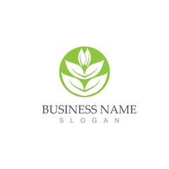 Logos of green Tree leaf ecology