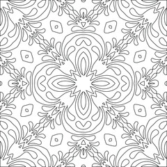Geometric vector pattern with triangular elements. Seamless abstract ornament for wallpapers and backgrounds. Black and white colors.

