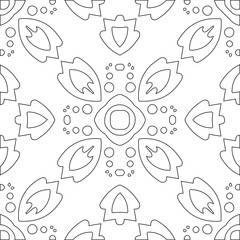 Geometric vector pattern with triangular elements. Seamless abstract ornament for wallpapers and backgrounds. Black and white colors.
