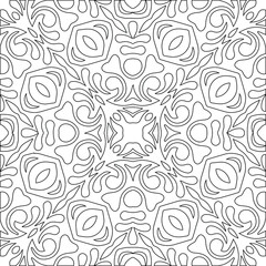 Geometric vector pattern with triangular elements. Seamless abstract ornament for wallpapers and backgrounds. Black and white colors.
