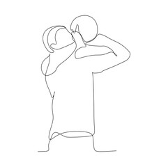a Volleyball athlete ready to toss the ball - continuous one line drawing