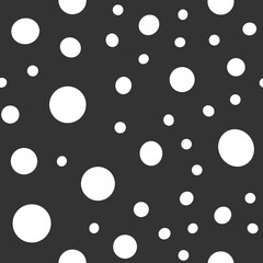 Fototapeta na wymiar Irregular polka dots seamless pattern. Circle shapes texture background.
