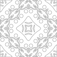 Geometric vector pattern with triangular elements. Seamless abstract ornament for wallpapers and backgrounds. Black and white colors.
