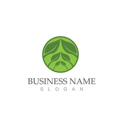 Logos of green Tree leaf ecology
