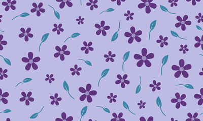 Floral seamless pattern on violet background.