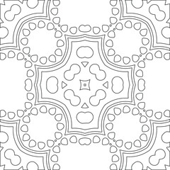 Geometric vector pattern with triangular elements. Seamless abstract ornament for wallpapers and backgrounds. Black and white colors.
