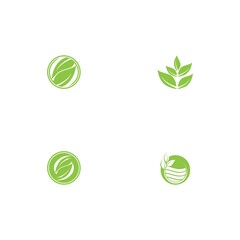 Logos of green Tree leaf ecology