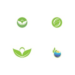 Logos of green Tree leaf ecology