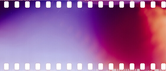 real film strip texture with burn light leaks, abstract background - 424200796