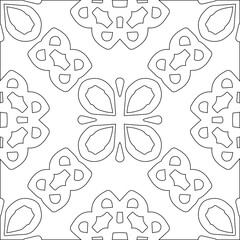 Geometric vector pattern with triangular elements. Seamless abstract ornament for wallpapers and backgrounds. Black and white colors.
