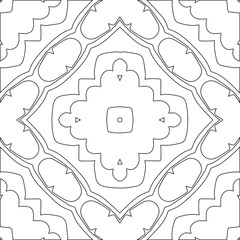 Geometric vector pattern with triangular elements. Seamless abstract ornament for wallpapers and backgrounds. Black and white colors.
