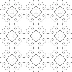 Geometric vector pattern with triangular elements. Seamless abstract ornament for wallpapers and backgrounds. Black and white colors.

