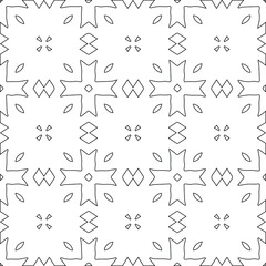 Geometric vector pattern with triangular elements. Seamless abstract ornament for wallpapers and backgrounds. Black and white colors.
