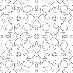 Geometric vector pattern with triangular elements. Seamless abstract ornament for wallpapers and backgrounds. Black and white colors.
