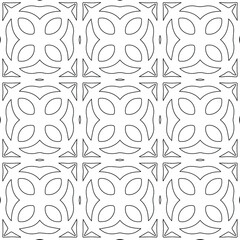 Geometric vector pattern with triangular elements. Seamless abstract ornament for wallpapers and backgrounds. Black and white colors.
