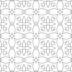 Geometric vector pattern with triangular elements. Seamless abstract ornament for wallpapers and backgrounds. Black and white colors.
