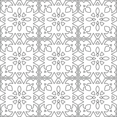 Geometric vector pattern with triangular elements. Seamless abstract ornament for wallpapers and backgrounds. Black and white colors.
