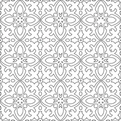 Geometric vector pattern with triangular elements. Seamless abstract ornament for wallpapers and backgrounds. Black and white colors.
