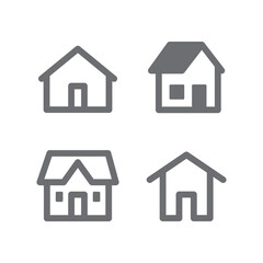 House vector icon set. Home simple linear symbols.