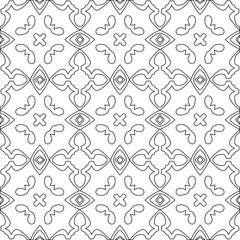 Geometric vector pattern with triangular elements. Seamless abstract ornament for wallpapers and backgrounds. Black and white colors.
